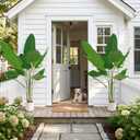 Bird of Paradise Artificial Plant 4 ft Tall Faux Banana Leaf Tree, 2 Pack