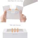 EQOREIIN 4pcs 6 Inch Cake Boxes with Sticks and Boards for Cookies, Small Cakes, Mini Desserts, Bento, and Bakery, Cupcake Box for Birthday, Party, Wedding, Mother's Day, Christmas6x6x5 inch