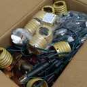 2 Pack Outdoor Christmas Decorations - Jumbo Xmas String Lights or Pathway Markers - Large Multicolored Bulbs Hanging Lights Waterproof Lawn Decoration for Holiday Home Tree Roof Yard Garden