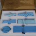 Threlaco 6 Pcs Pillar Candles Modern Aesthetic Ribbed Decorative Candle Set Cute Soy Wax Scented Ribbed Decor for Home(Blue, 2.36-6.89 Inch)