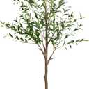 Olive Tree Artificial Indoor, 5 FT Faux Olive Trees with Planter, Fake Tall Plants with Natural Trunk and Lifelike Fruits for Home Office Decor (1, 5FT)