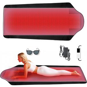 Red Light Therapy Mat for Full Body, Largest 1444 LEDs Near Infrared Light Therapy Pad, 660nm& 850nm 2in1 LEDs Light Blanket, High end Leather, 5 Power Levels UP to 288W, 73"x35"