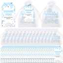 Diartpaint 50 Sets Baby Shower Organza Bags for Boy Girl, Sprinkled with Love Drawstring Bags with Tags String, Thank You Cards and Guests Favor Bags for Candy Soap Goody Baby Party Gift (Donut)