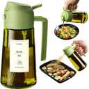 TrendPlain - Original 16oz/470ml Olive Oil Dispenser Bottle for Kitchen Gadgets and Air Fryer Accessories - Olive Oil Sprayer for Cooking w/Stickers - Green