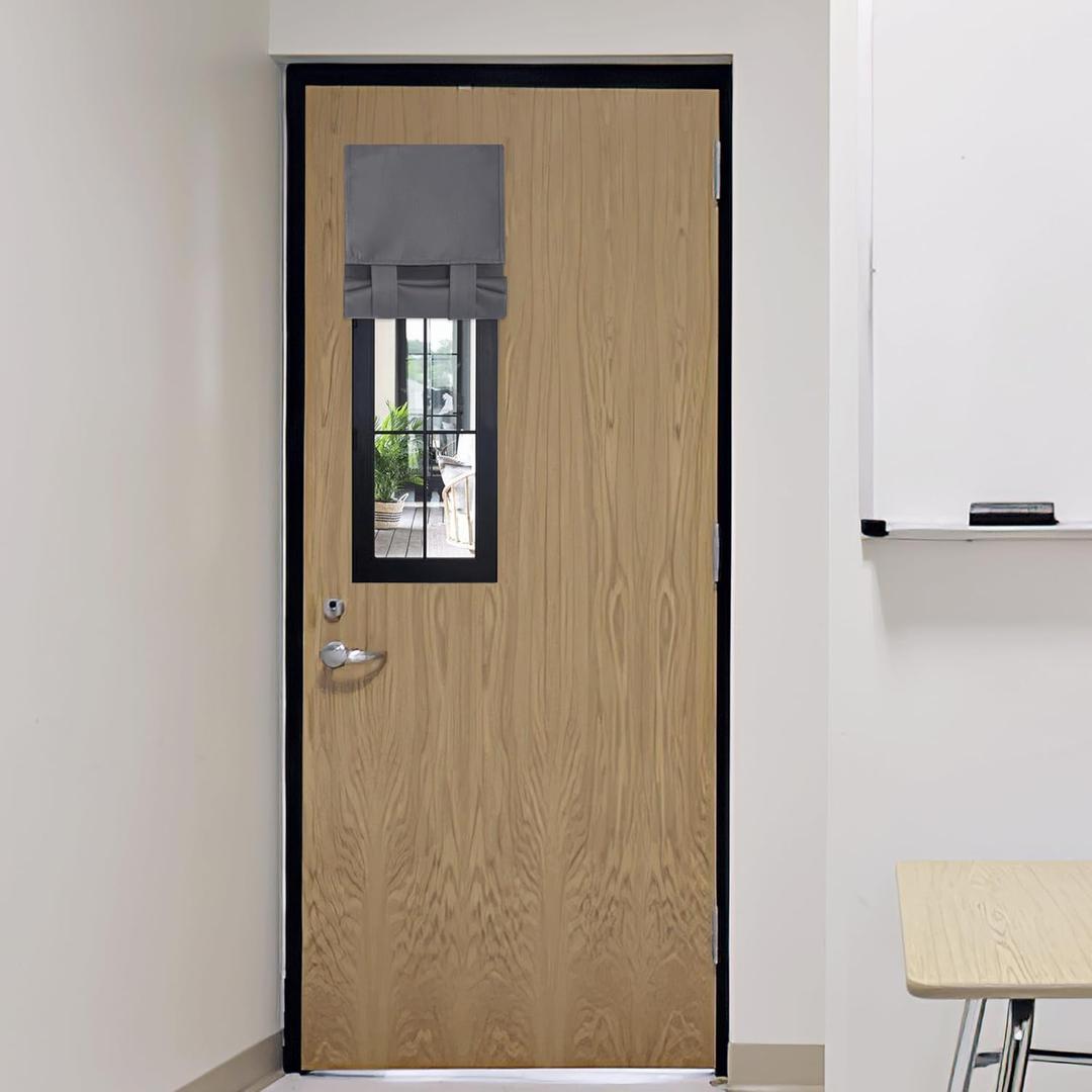 RYB HOME Classroom Door Window Cover, Blackout Shades for Classroom Windows and Doors Cover Lockdown Shades, Room Darkening Design Blocks Views, W 8 x L 36, 1 Panel, Grey