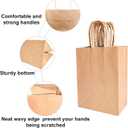 BAG BOX 100 Pcs Medium 8.25x4.3x10.6 Inch Brown Kraft Paper Gift Bags with Handles for Bulk Wedding, Party Favors, Grocery, Shopping, Retail Merchandise, Gift Sacks