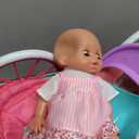 Baby Doll Stroller Toy Set with 12.5'' Doll and Accessories- 2 Doll Clothes, Diaper, Dining Chair, Pacifier, Storage Bag, Baby Doll Stroller Toys for Girls Toddlers 3-5 4-6 5-7 Gifts for Pretend Play