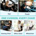 Seat Cushion for Office Chair and Car, Lumbar Support Pillow for Office Chair, Memory Foam Ergonomic Seat Cushion for Long Sitting, Back & Tailbone Pain, Sciatica - Black
