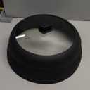 Microwave Splatter Cover Glass Splatter Guard Lid with Collapsible Silicone for Food Pot Plate Cover 11.8 inch Black