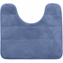 Memory Foam Toilet Bath Mat, U-Shaped Commode Contour Rug, Super Water Absorption, Non-Slip, 24 X 20 Inches, Sky Blue