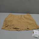 Gozoloma Women's Cotton Linen Skorts Casual Cute A-Line Micro Mini Skirts with Ruffle Inner Waistband (L)