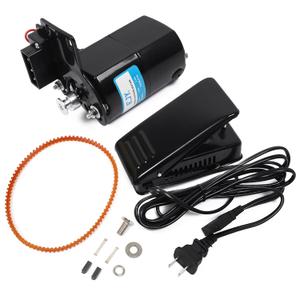 Sewing Machine Motor Kit 110VAC 100W Power with Foot Pedal, Motor Belt, Bracket, Bolts, and Carbon Brush for Domestic Home Sewing Machines