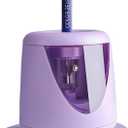 Electric Pencil Sharpener for Colored Pencils & No.2 - Auto Stop, Fast 3-5 Sec Sharpening | Dual Power USB/Battery Operated for Home, Office, Classroom | 6-9mm Sharpener with Shavings Box (Purple)