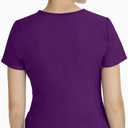 Healing Hands Women's Scrub Top V-Neck with 2 Pockets, 2-Way Stretch, and Yoga Knit Side Panels for Slim Fit- 2245 (Purple)