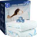 Cooling Bamboo Rayon Mattress Protector with Zipper - 100% Waterproof Size Mattress Cover - Soft & Breathable Jacquard Noiseless Mattress Pad Covers - Zippered Mattress Encasement (Full)