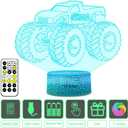 Monster Truck for Boys 3D Illusion Light Lamp, for Party Theme Hot Wheels Grave Digger Monster Truck, Night Lights for Kids Room Car Modeling Decor for Gifts as Present for Boys/Girls/Baby
