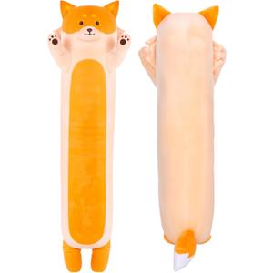 Fox Plush Body Pillow for Kids | Long Stuffed Animal Cuddle Pillow | Soft, Cute Hugging Toy | Plushie Gift for Girls & Boys | Long Plush Body Pillow for Sleep & Comfort | Medium, 35 Inches