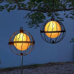 Outdoor Solar Lanterns Waterproof Flickering Flame Hanging Lanterns Lights for Outside Landscape Solar Pathway Decoration for Garden Lawn Porch Pergola Patio 2 Pack