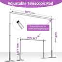 10x10ft Double Crossbar Pipe and Drape Stand Kit, Heavy Duty Backdrop Stand Adjustable, Sturdy Metal Back Drop Decoration Frame with Flat Base for Parties, Flower Wall,Wedding,Trade Shows,Photography