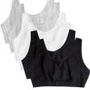 Fruit of the Loom Women's Built Up Tank Style Sports Bra 6 Pack, Black/White/Heather Grey, 50