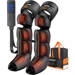 Leg Massager with Heat and Compression - Foot Calf Thigh Massage for Circulation and Pain Relief, Professional Compression Boots with 6 Modes, 9 Intensity, 4 Heat Father Day Gifts for Mom Dad