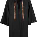 Jila Men & Kids Tunic Hooded Robe Cloak Knight Gothic Fancy Dress Halloween Masquerade Cosplay Costume Cape (XX-Large, Adult Black)