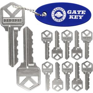 Magna Latch Series 3 Key Replacement for Magna-Latch Locks with Forward Facing Keyhole (New Style)-Key 313131 for Lokklatch-MagnaLatch Pool Gate Models with Robby's Cloud Key Float Keychain (12 Pack)