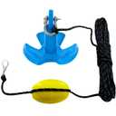 Marine River Anchor Kit 12 lb Blue PE Coated Kayak Anchor Accessories with 50 ft Rope for Fishing Kayaks, Canoe, Jet Ski, SUP Paddle Board and Small Boats