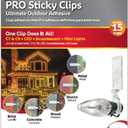 Simple Living Solutions Max Pro Anywhere Sticky Light Clips, Outdoor Adhesive Light Clips for Gutters, Siding & Surfaces, Works with C7, C9, LED & String Lights (15 Count)