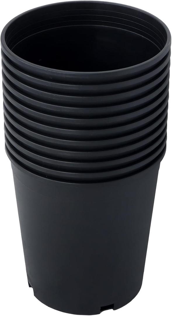 5 Gallon Plastic Nursery Pot 10-Pack Garden Planter Container