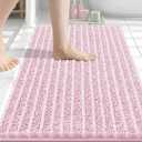 Arotive Luxury Bathroom Rugs 30x20, Extra Soft Thick Absorbent Shaggy Chenille Bath Rugs, Non-Slip Machine Wash Dry, Bath Mats for Bathroom Floor, Tub and Shower, Home Decor Accessories, Pink