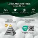 Hooded Silk Sleep Bonnet, 100% Mulberry Silk Night Cap, Long Hair Protective Cap with Buttons, Black