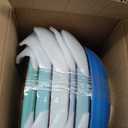 vancasso Bonita 38 oz Ceramic Pasta Bowls Set of 6, Microwave & Dishwasher Safe, 8.5 Inch Elegant Shallow Bowls Set for Pasta, Salad, & Soup  Large Capacity Pasta Plates Sets, Blue (Cool Color)