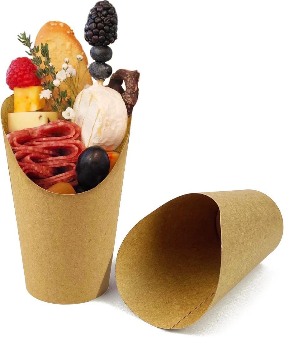 CAMKYDE 50 Pcs French Fries Holder, 16oz Disposable Paper French Fry Cups Charcuterie Cups for all Occasions (16oz)