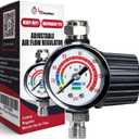 LE LEMATEC Air Compressor Regulator Valve with Pressure Gauge, for Precise Control in Air/Pneumatic Tool Applications, Spray Painting, Tire Inflation and More,  NPT, 0-150 PSI (AR-01)