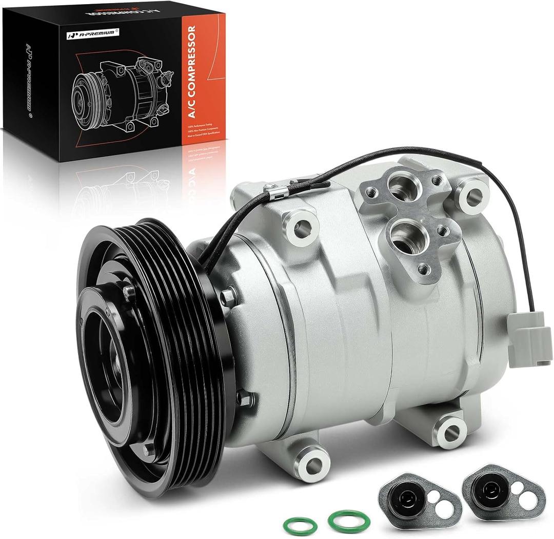 A-Premium A/C Compressor with Clutch Compatible with Honda Accord 2003-2007, Odyssey 2005-2007, Pilot 2005-2008, Ridgeline & Acura MDX TL, 3.0L 3.2L 3.5L