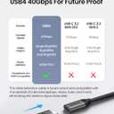Silkland 40Gbps USB 4 Extension Cable for Thunderbolt 4, [240W Charging, 8K 60Hz] USB C Extender 3.3ft, 4K@240Hz Type C Male to Female Adapter Compatible for USBC Hub, iPhone 17/16, MacBook, iPad