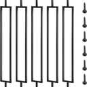 VEVOR Deck Balusters, 44"x0.5" Metal Deck Spindles, 10 Pack Staircase Baluster with Screws, Iron Deck Railing for Wood and Composite Deck, Stylish Black Baluster for Outdoor Stair Deck Porch