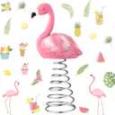 Queekay 4 Inch Flamingo Christmas Tree Topper Pink Miniature Tree Ornaments Resin Mini Decorations for Christmas New Year Wedding Bridal Shower Party Holiday Favors