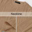 ZESICA Fall Tops for Women 2025 Trendy Long Sleeve Shirts Dressy Casual Textured Blouses (Brown, M)