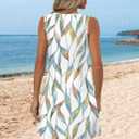 Aokosor Womens Summer Dresses 2026 Loose V Neck Sleeveless Dress Sundresses Swimsuit Coverup Vacation Outfits (M)