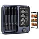 Wireless Meat Thermometer with APP Control4 Probes Meat Thermometer Digital, Unlimited Range WiFi & Bluetooth Meat Thermometerfor for Rotisserie, Grill, Oven, Smoker, BBQ, Air Fryer