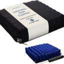 Inflatable Wheelchair Seat Air Cushion - 18" x 16" x 4" - Blow Up Seat Cushion for Pressure Sore and Ulcer Treatment - Dual Valve for Pressure Redistribution Includes Pump, Nylon Cover, and Repair Kit