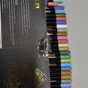 Metallic Marker Pens, 30 Colors Dual Tip Acrylic Paint Pens for Black Paper, Scrapbooking, Photo Album, Rock Painting, Paint Marker for DIY Arts & Crafts, Glass, Wood, Card Making, Scrapbook Supplies