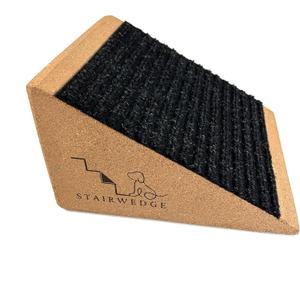 Original StairWedge - Ramp for Small Dogs Breeds - Carpet Surface for Dog Paws for Any Staircase - Wedge Shape Stair Ramp for Dogs and Pets - Multi-Patent Pending (1single) (Black / Tan)