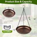 Hanging Bird Bath for Outside, 10" Metal Bird Bath Bowl with Chains & Hook Outdoor Hanging Birdbath for Tree, Gazebo, Patio, Balcony, Gift for Bird Lovers