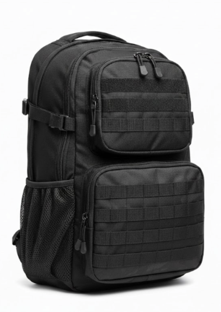 Tactical Backpack Organizer – Black – Multi Pocket Travel EDC Bag – Foldable Utility Storage Pack