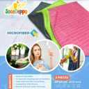 2 x Microfiber Cleaning Cloth- Set of 3 - Cleaning Supplies, 16x16 inch (40x40cm) - Dish Towels for Kitchen - car Cleaning Supplies, Apartment Essentials (Pink, Green, Gray)