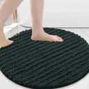 Arotive Round Bathroom Rugs 24x24, Extra Soft Thick Absorbent Shaggy Chenille Bath Rugs, Non-Slip Machine Wash Dry, Bath Mats for Bathroom Floor, Tub and Shower, Home Decor Accessories, Dark Green