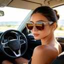 HAOLOTA Polarized Fit Over Glasses Sunglasses for Women Men Trendy Square Wrap Around Shades UV Protection